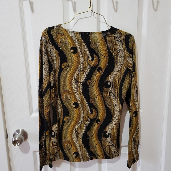 Vintage y2k moon print brown black long sleeve tee Concepts Conrad C small - Picture 4 of 11